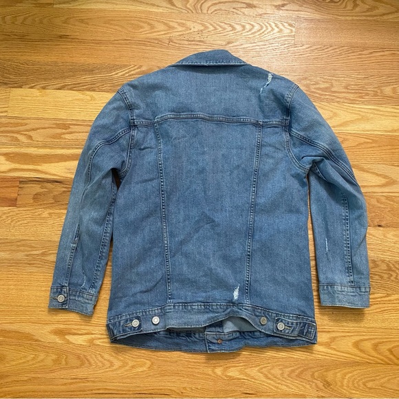 Lucky Brand Tomboy Trucker jacket jean denim jacket small medium wash distressed - Picture 6 of 11